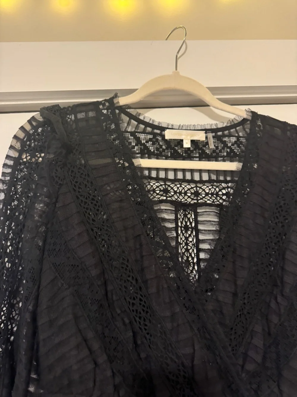 LoveShackFancy Alonsa Black Mini Dress - Picture 6 of 8